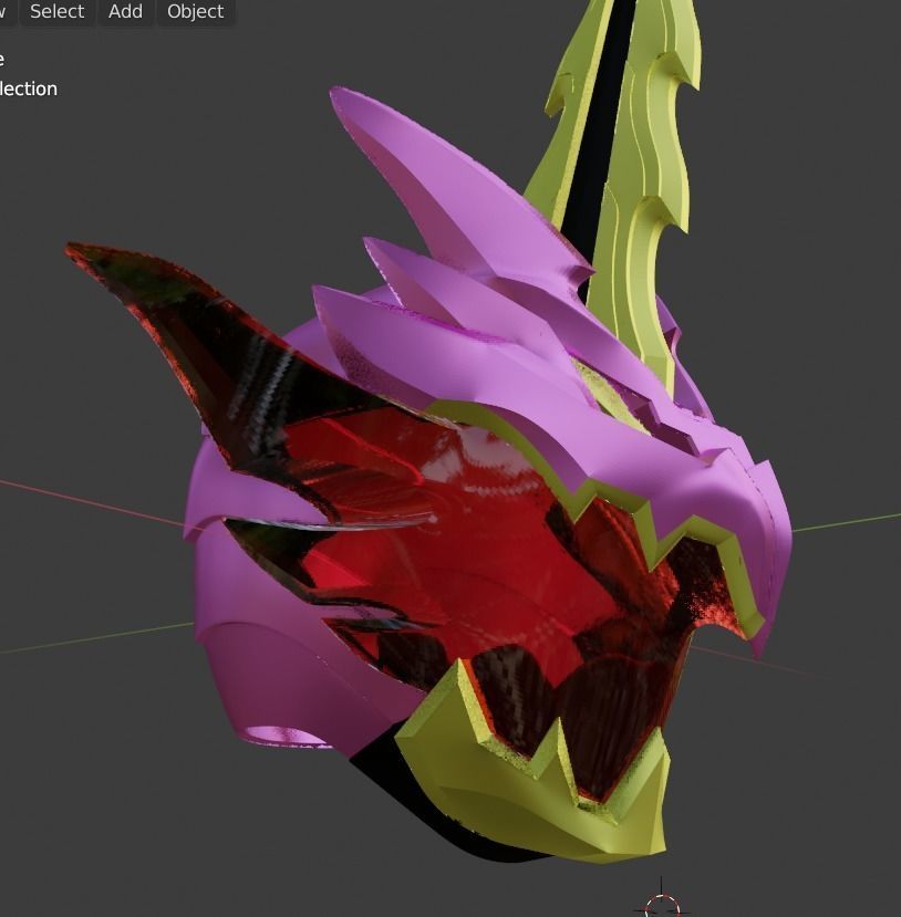 Kamen rider Calibur Jaou Dragon 3D printable cosplay Helmet 3D print model_3