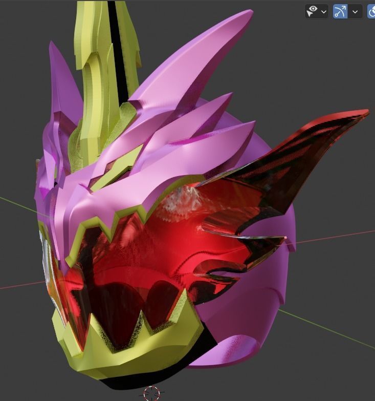 Kamen rider Calibur Jaou Dragon 3D printable cosplay Helmet 3D print model_5