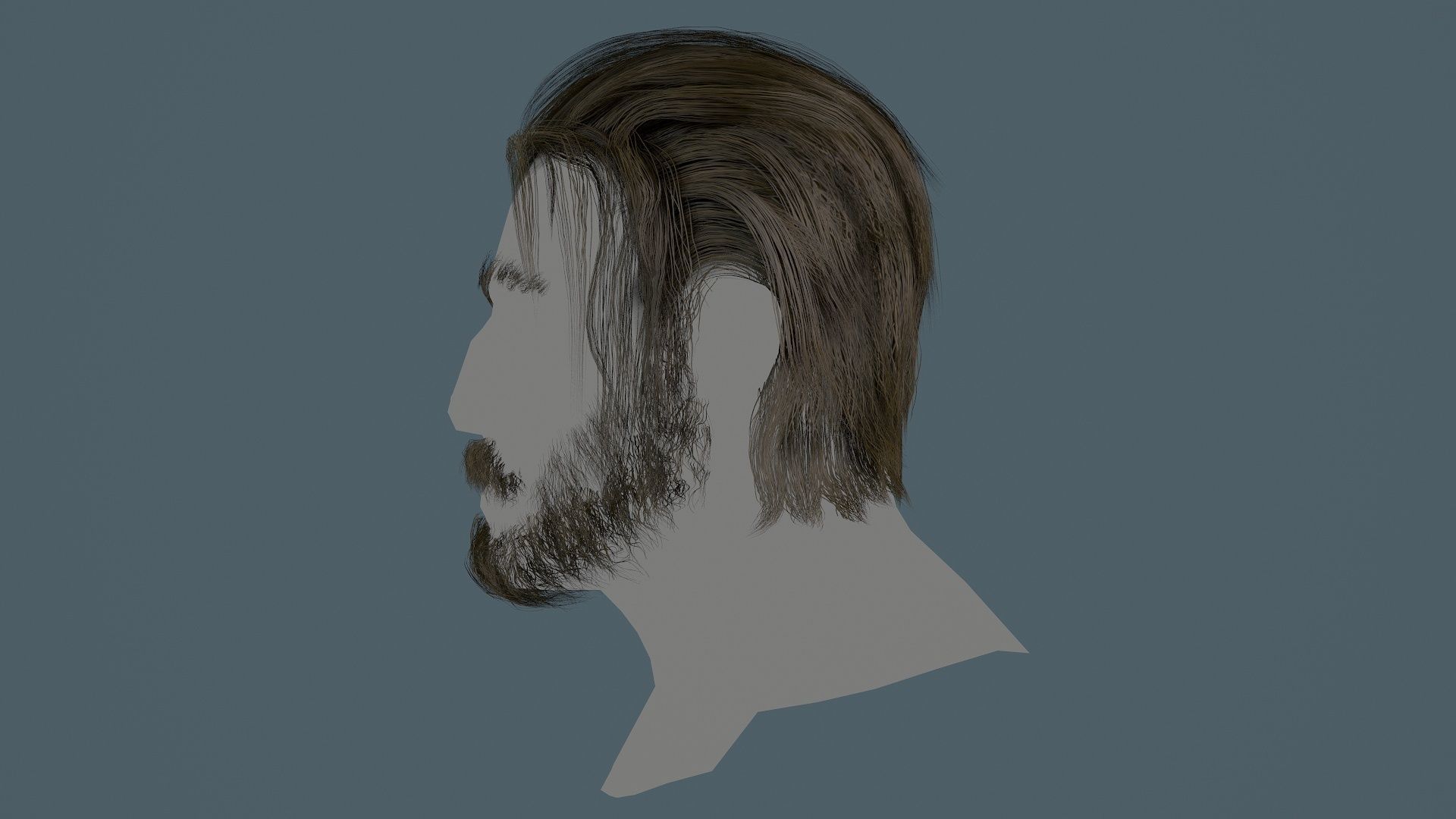Knight hairstyle Low-poly 3D model_5