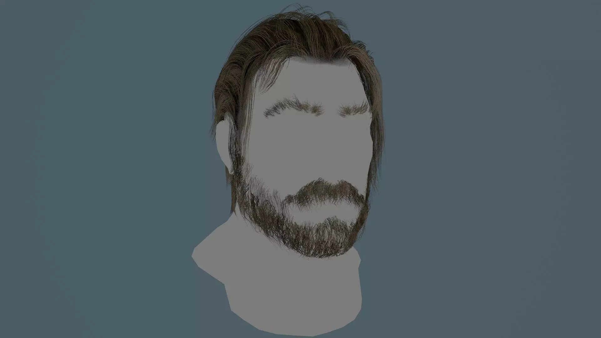 Knight hairstyle Low-poly 3D model_0