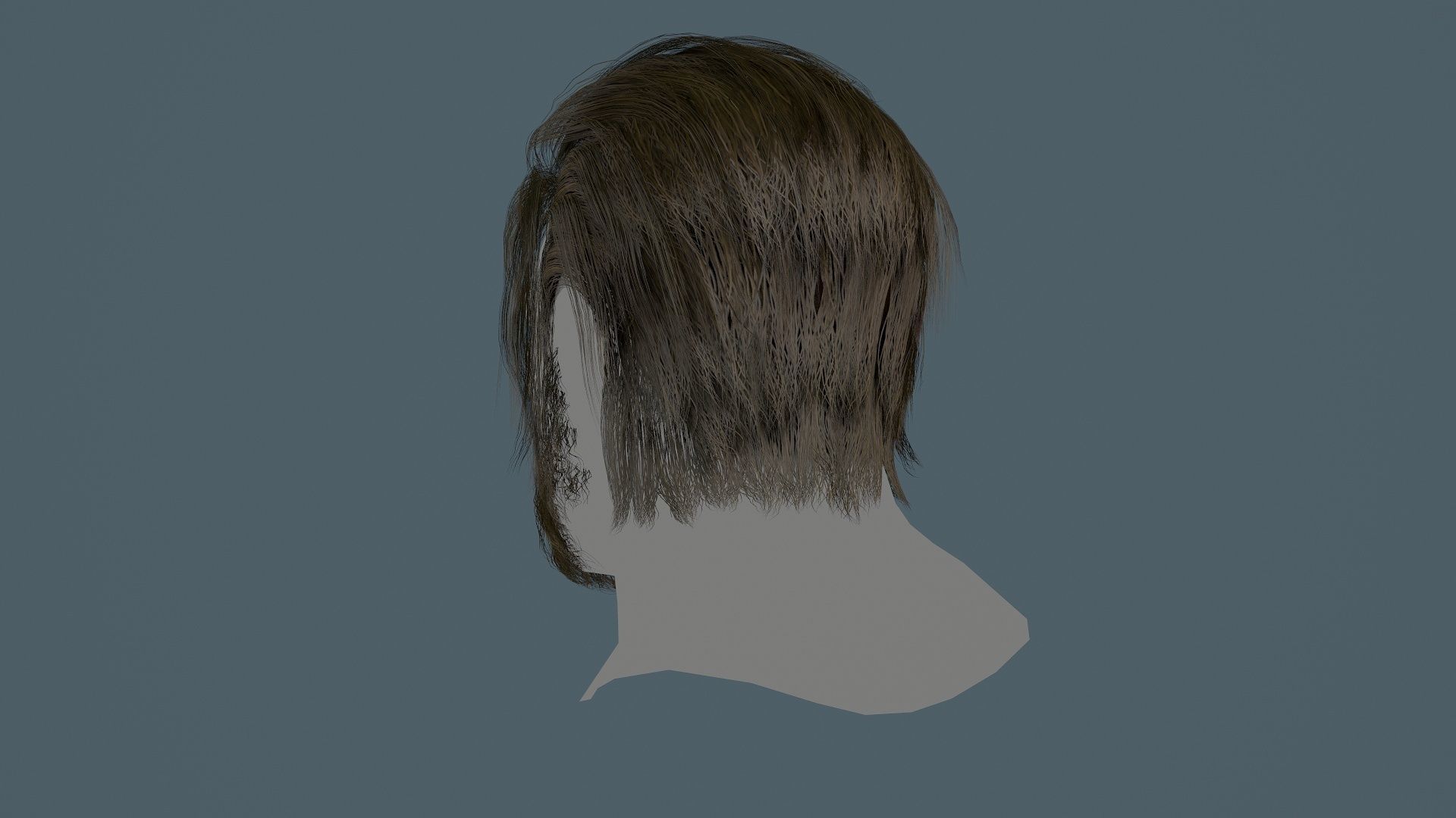 Knight hairstyle Low-poly 3D model_4