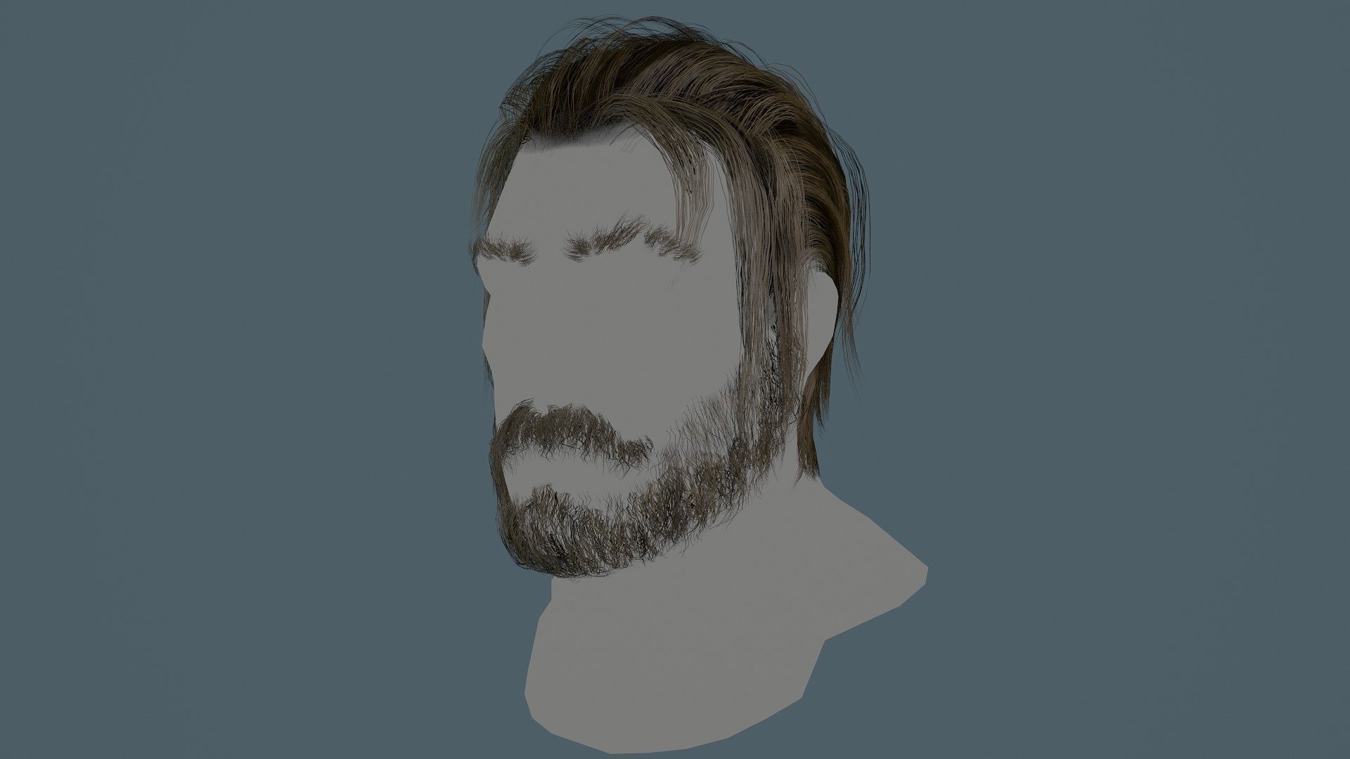 Knight hairstyle Low-poly 3D model_6