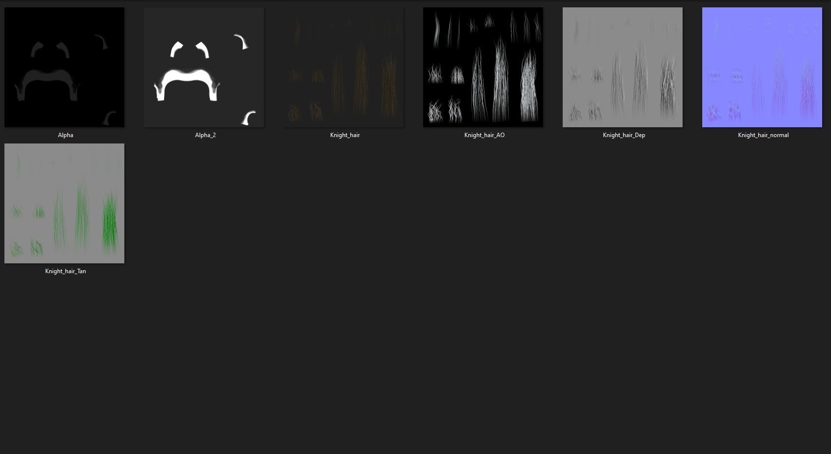 Knight hairstyle Low-poly 3D model_10