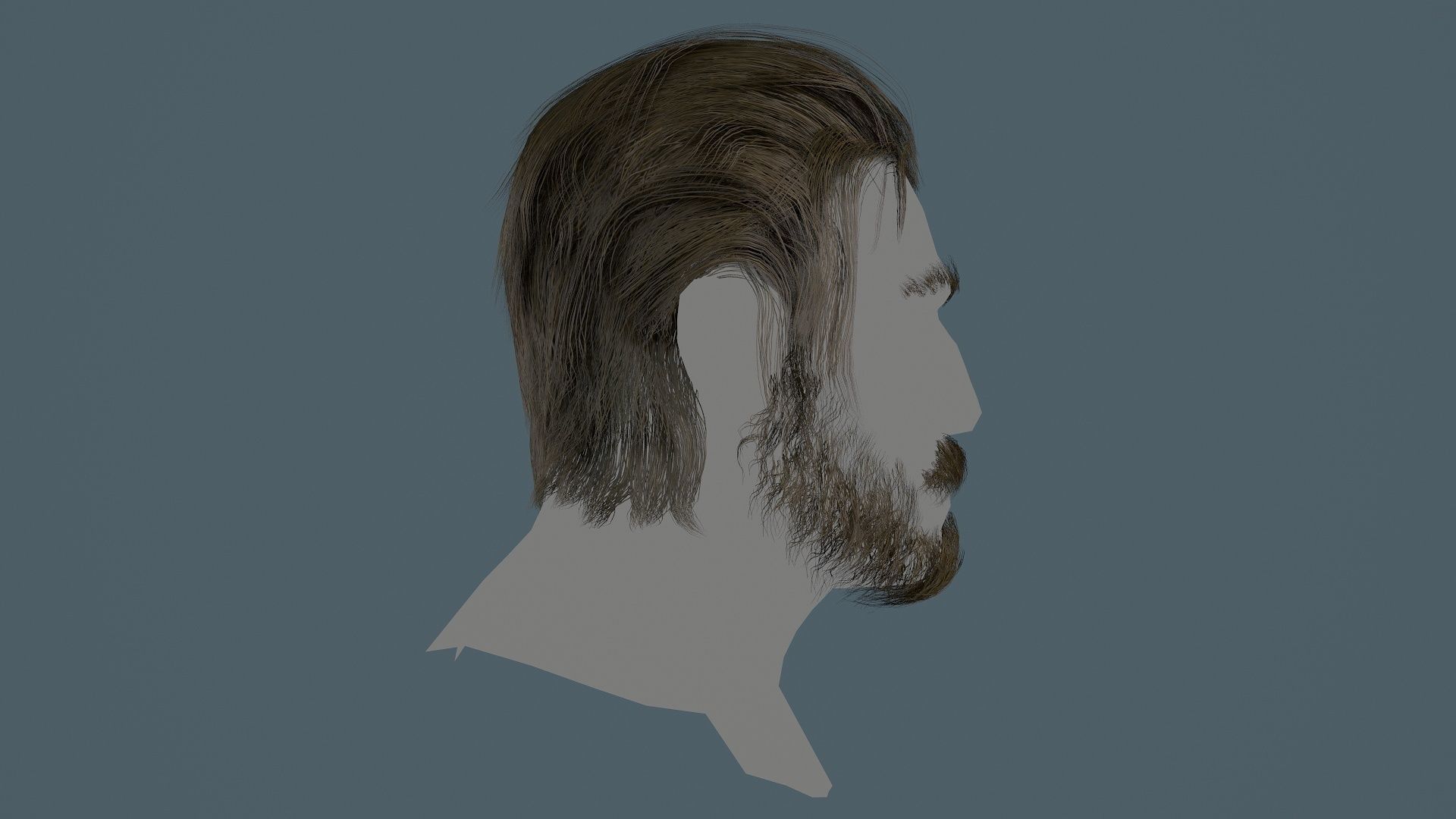 Knight hairstyle Low-poly 3D model_2