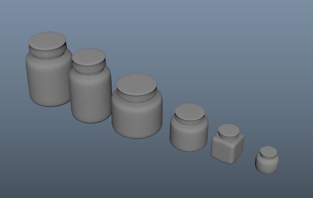 Variety of Jars free 3D model | CGTrader