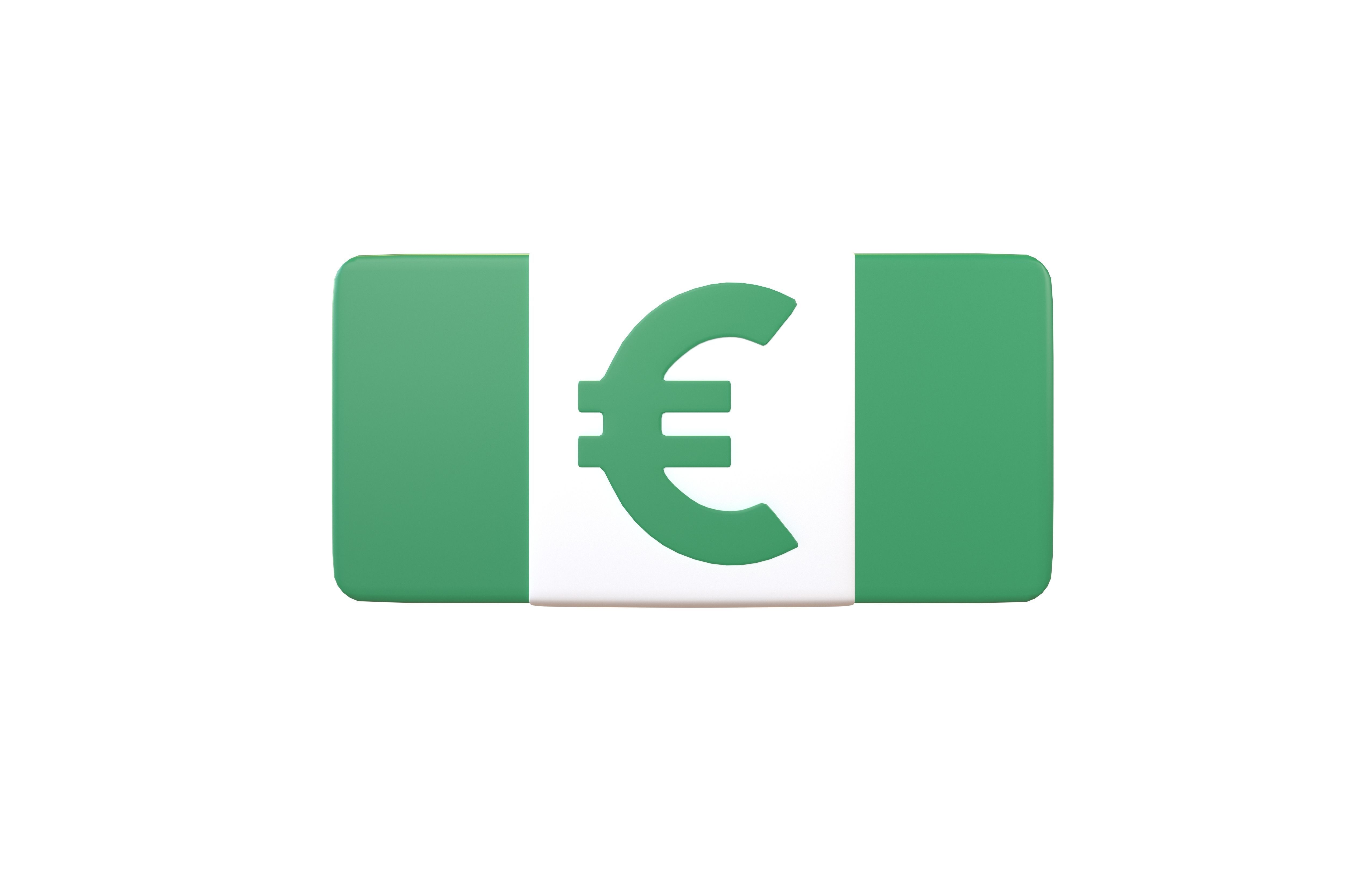 Cartoon Euro Money v1 001 Low-poly 3D model_2