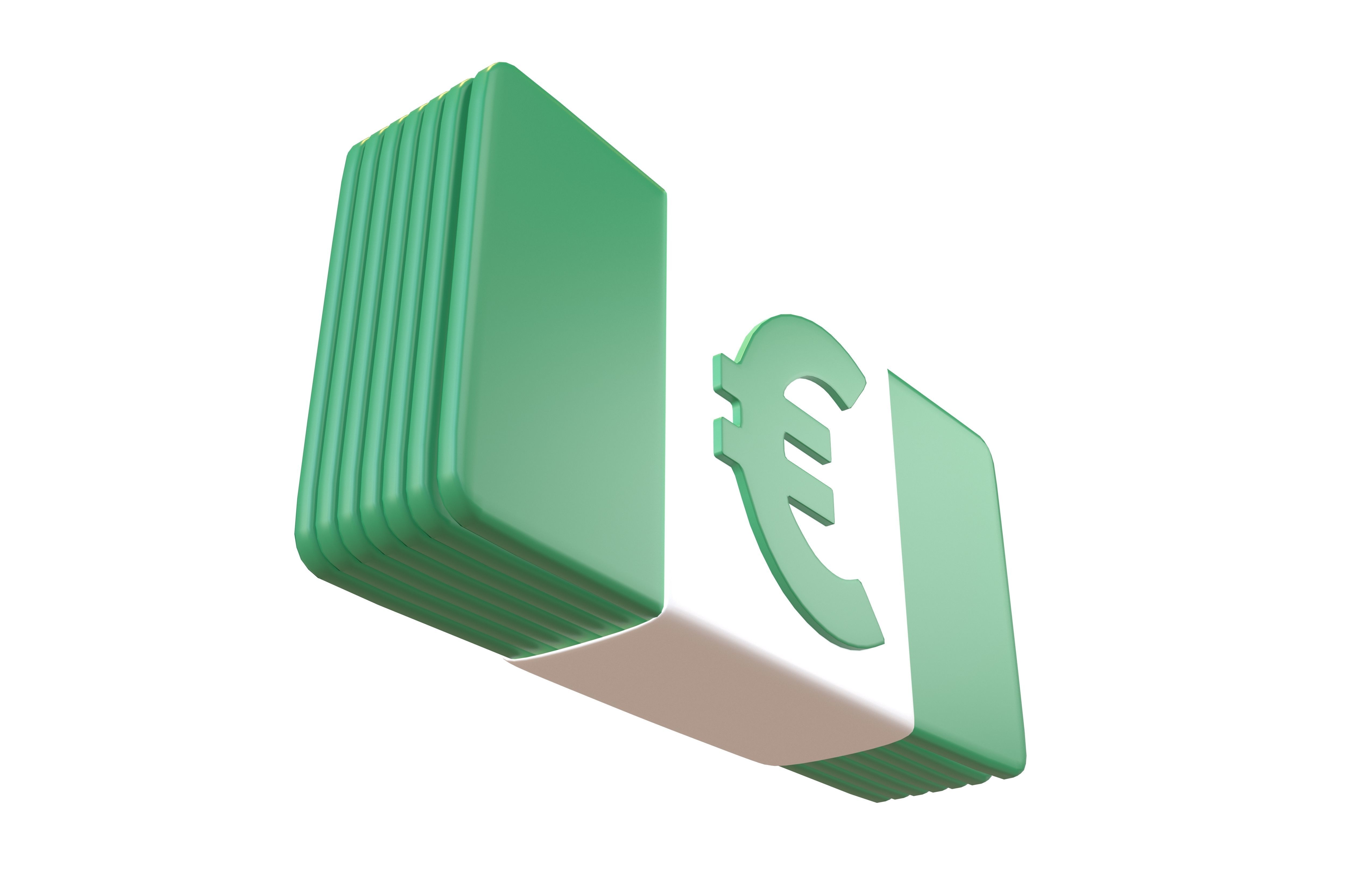 Cartoon Euro Money v1 001 Low-poly 3D model_4