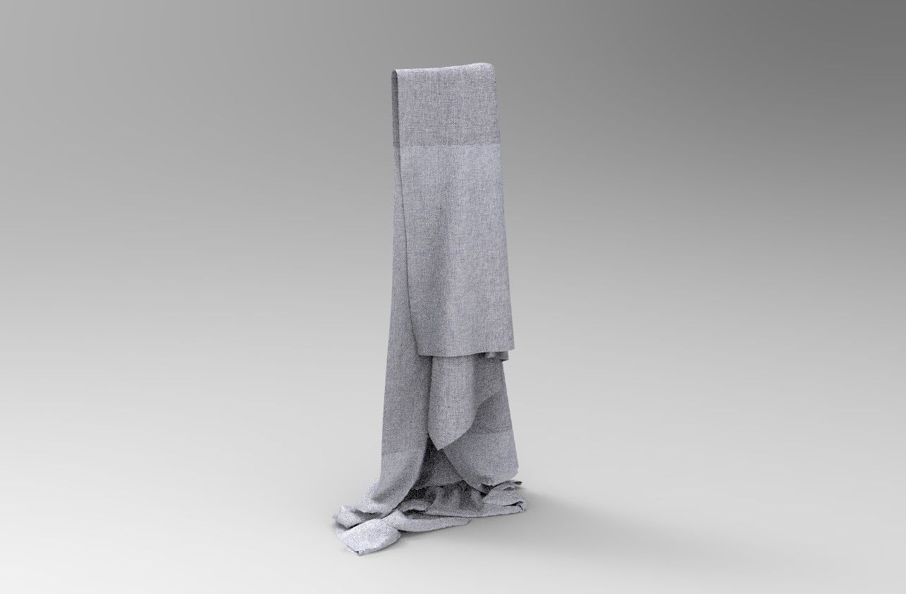 Cloth 1 scarf Low-poly 3D model_7