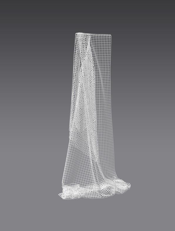 Cloth 1 scarf Low-poly 3D model_1