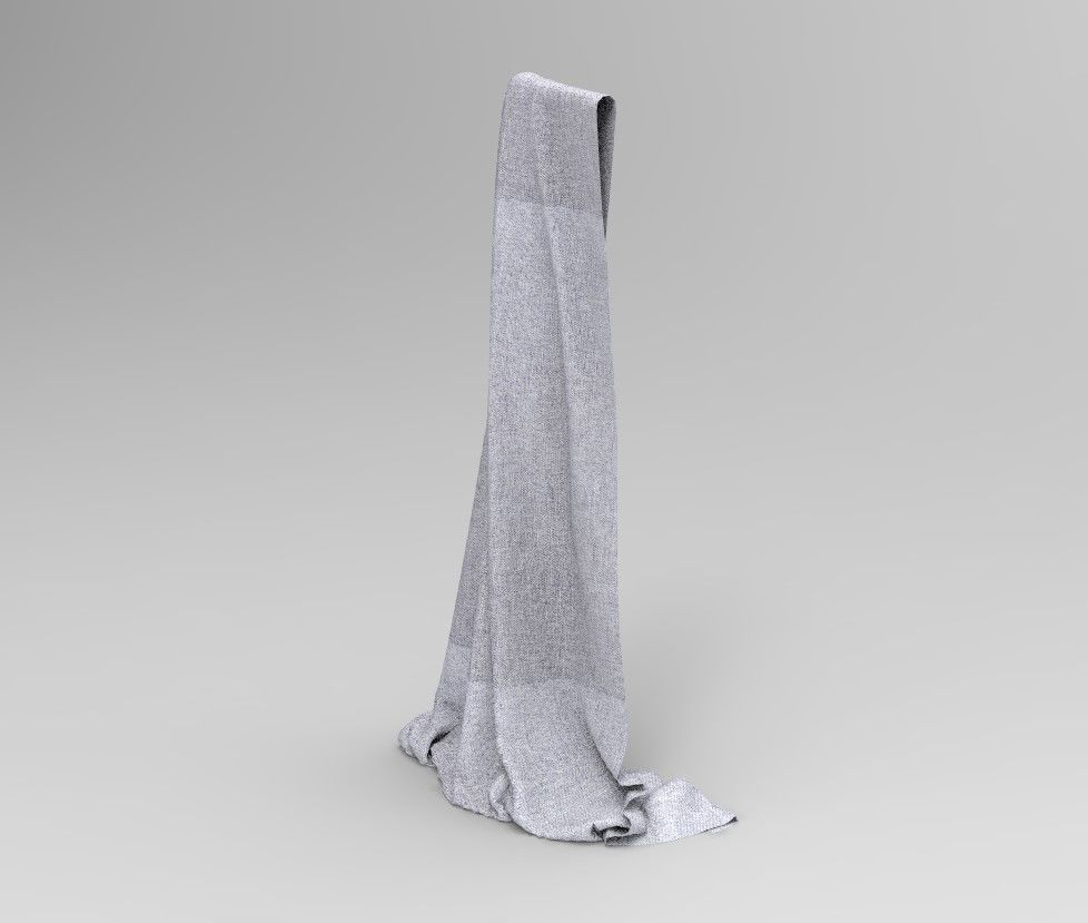 Cloth 1 scarf Low-poly 3D model_5
