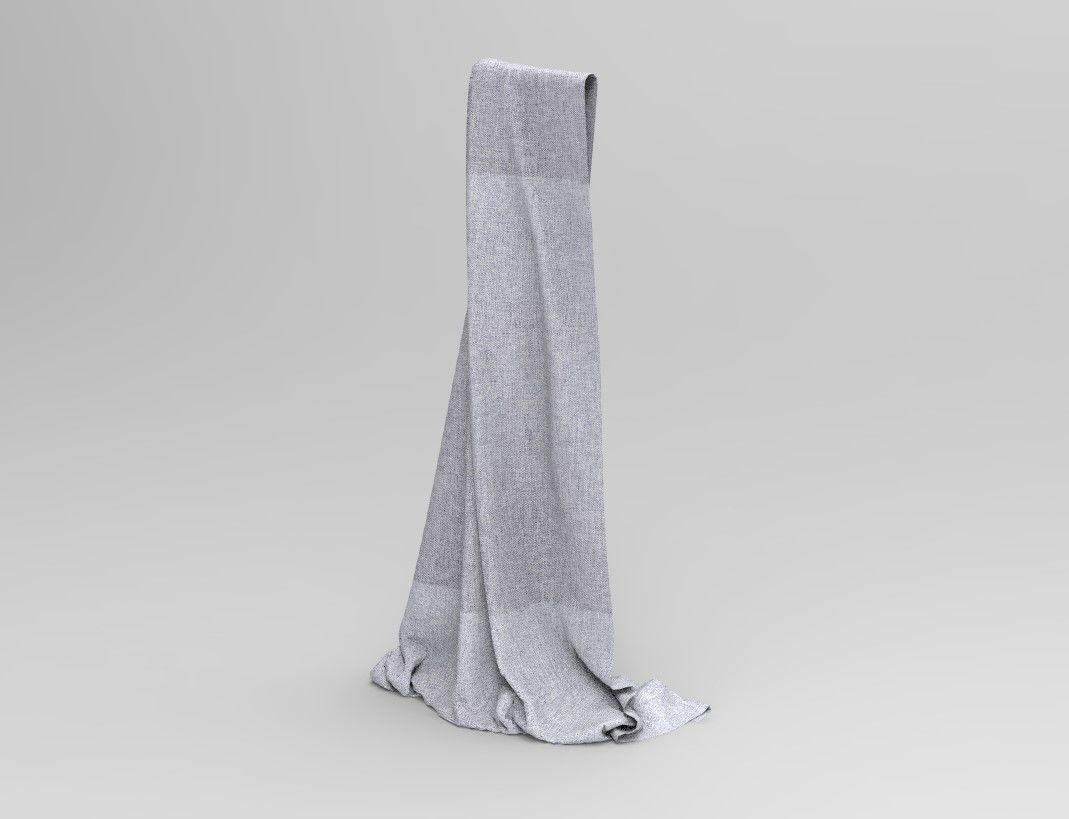 Cloth 1 scarf Low-poly 3D model_4