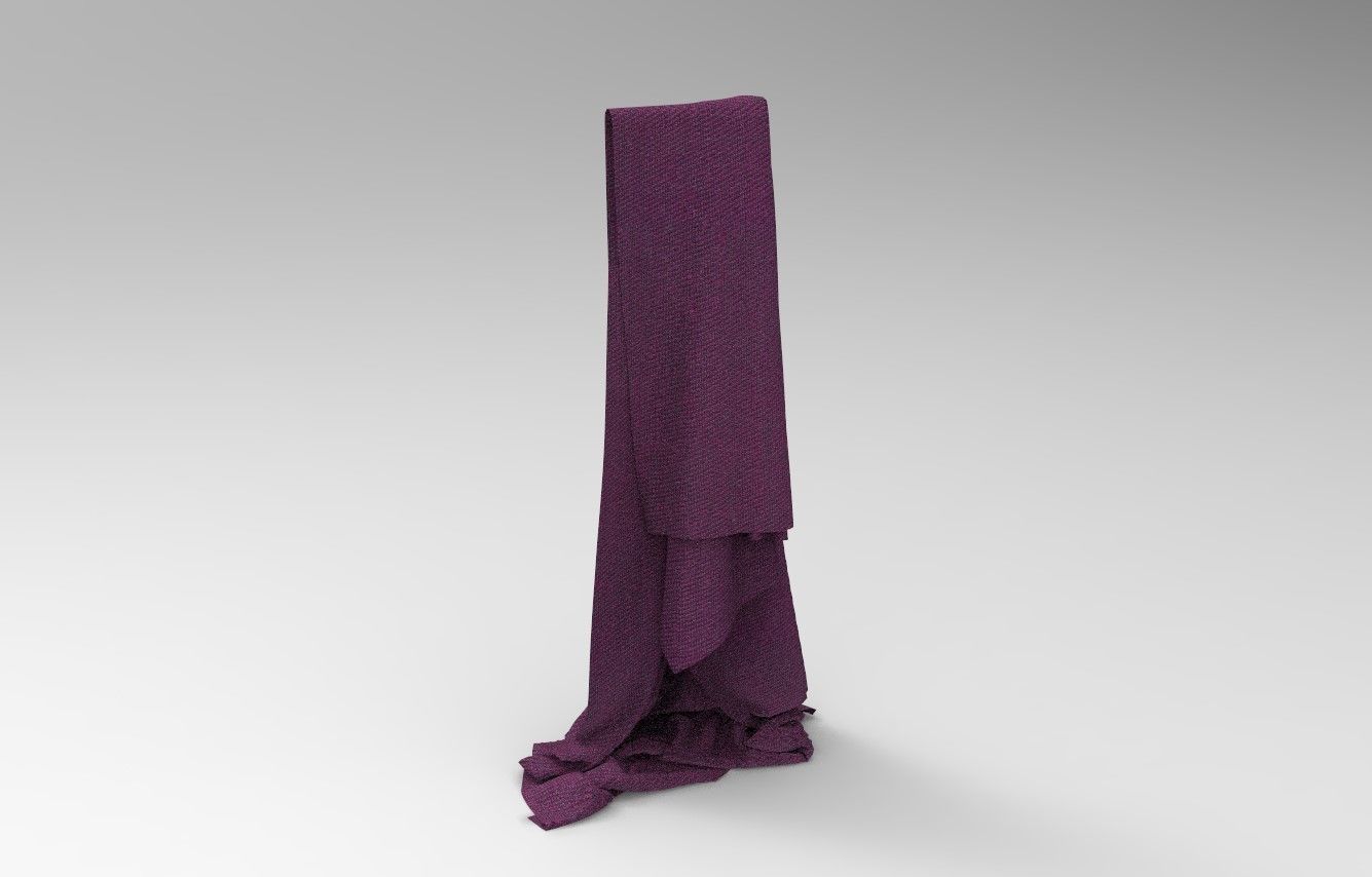 Cloth 4 scarf Low-poly 3D model_4