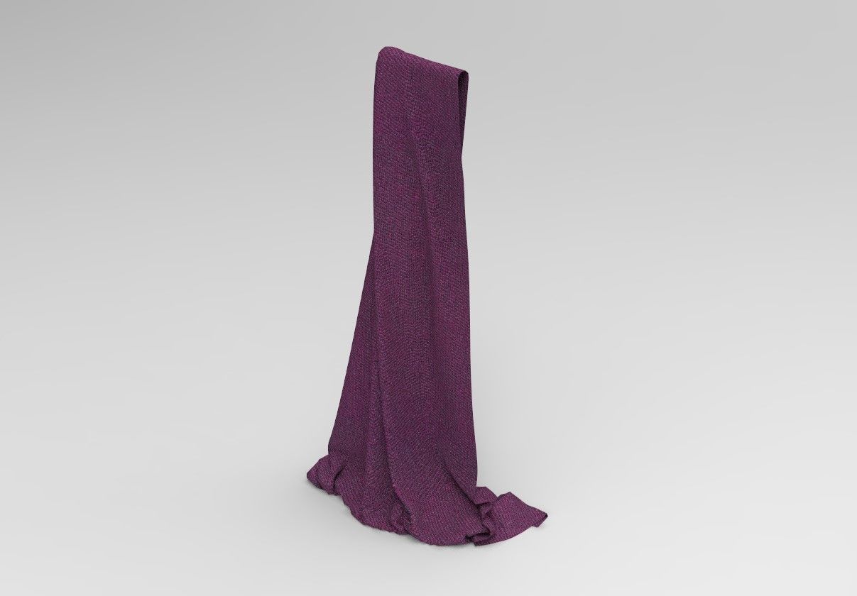 Cloth 4 scarf Low-poly 3D model_2