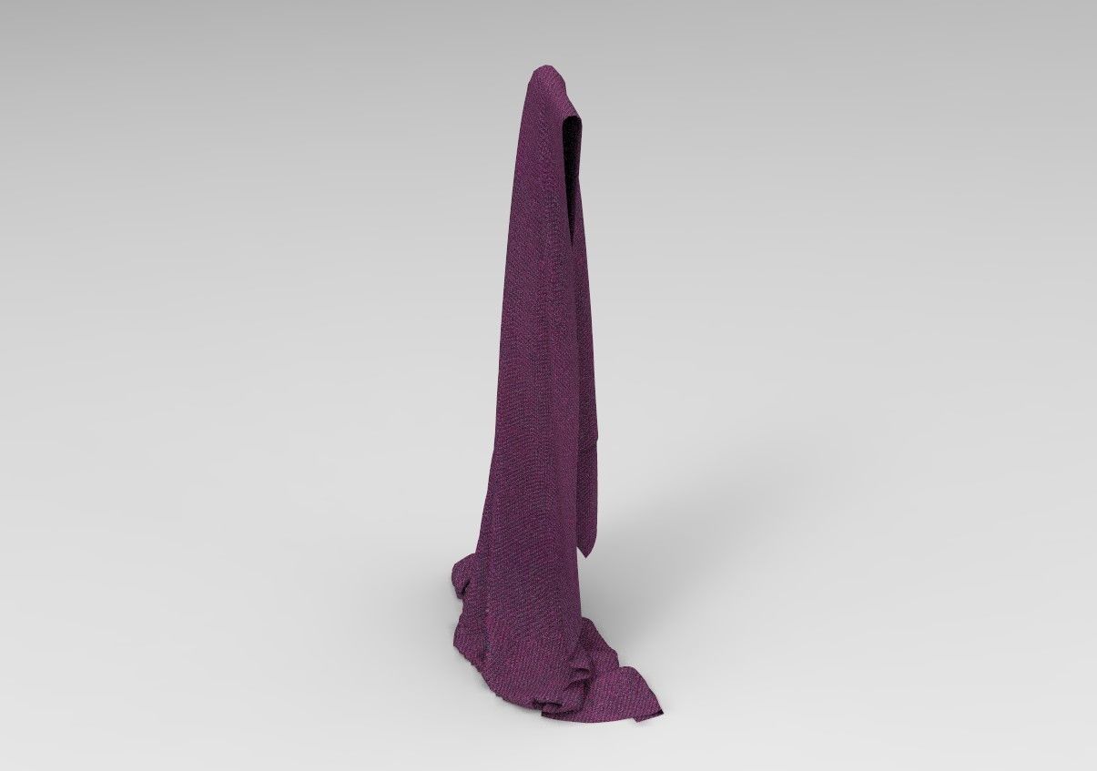 Cloth 4 scarf Low-poly 3D model_3