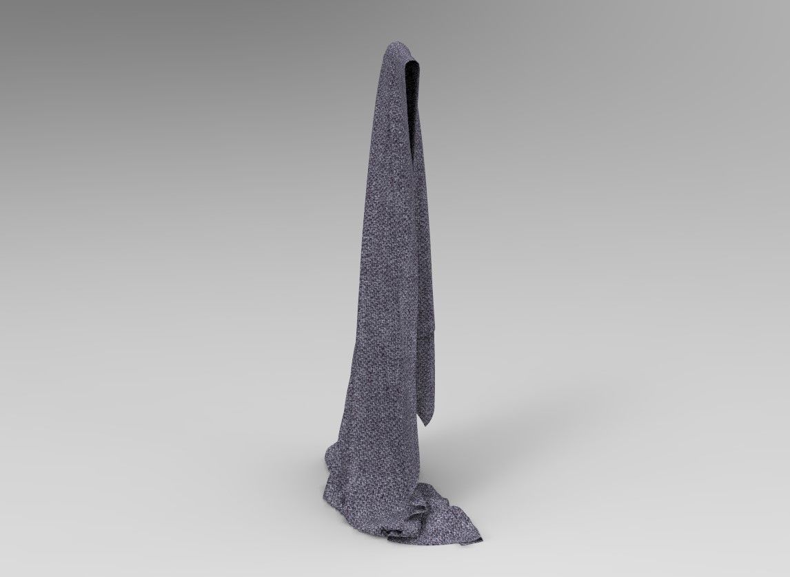 Cloth 5 shawl Low-poly 3D model_3