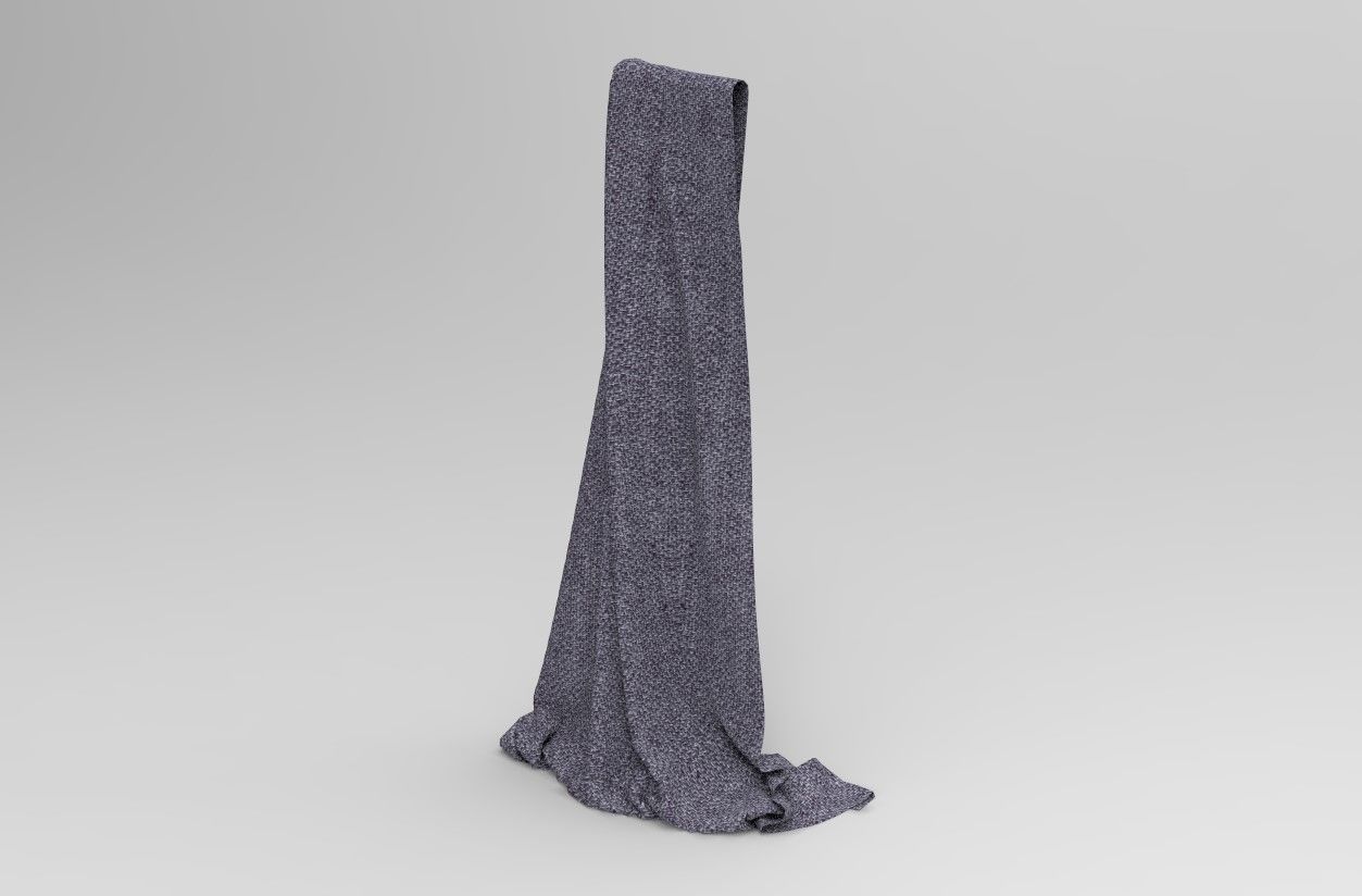 Cloth 5 shawl Low-poly 3D model_2