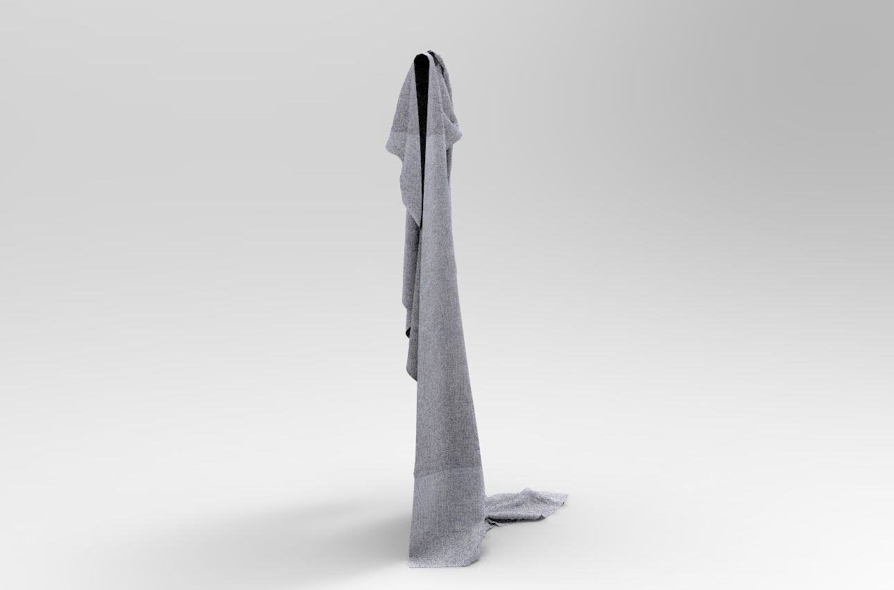 Cloth 7 scarf Low-poly 3D model_9