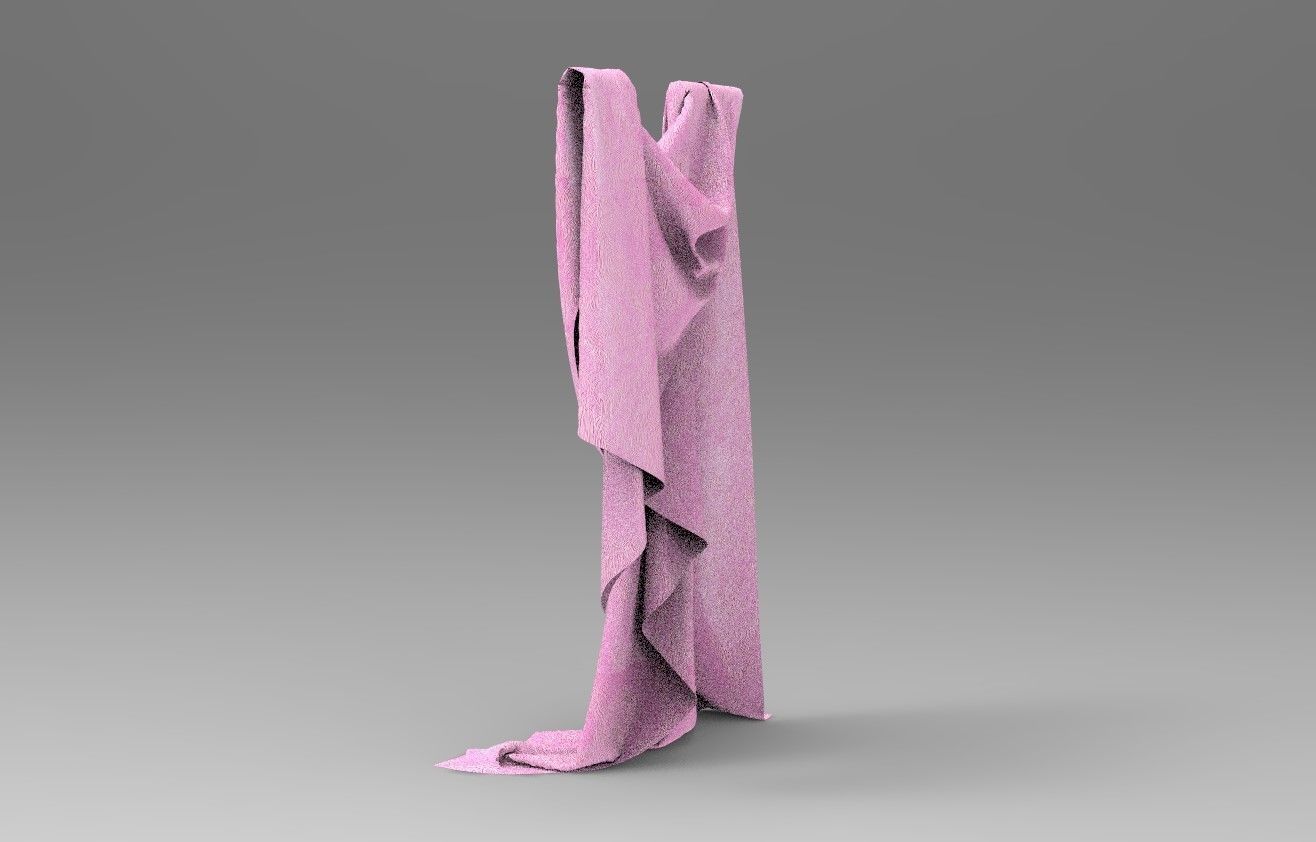 Cloth 9 towel Low-poly 3D model_4