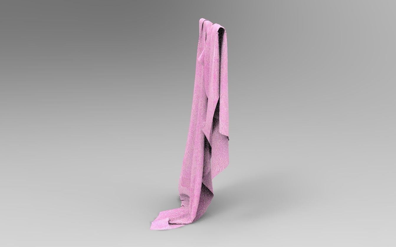 Cloth 9 towel Low-poly 3D model_3
