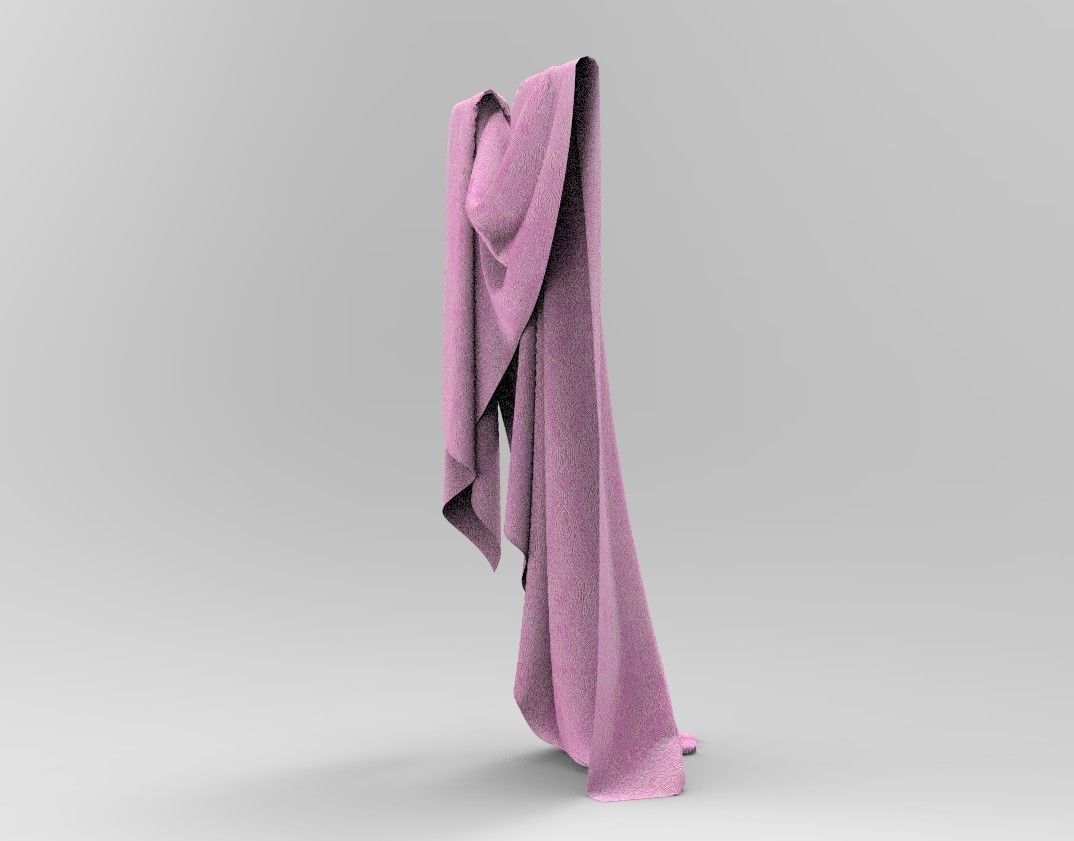 Cloth 9 towel Low-poly 3D model_7