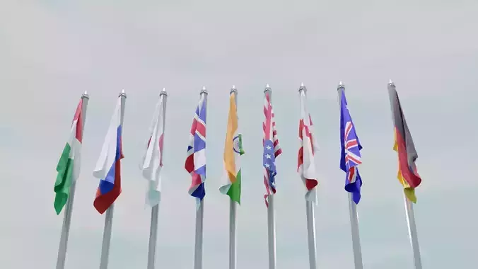 Animated Flag  3D model
