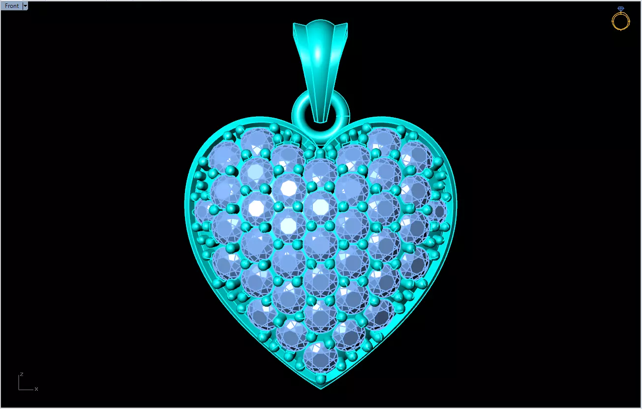 Heart pendant - Diamond pendant 3D print model