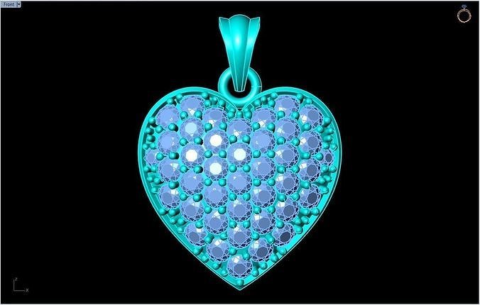 Heart pendant - Diamond pendant 3D print model