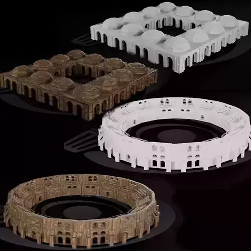 Medieval Arena and Trade Center Set 01 R 3D Model Collection