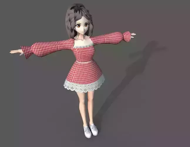 3D Model Anime Character for Game or Animation