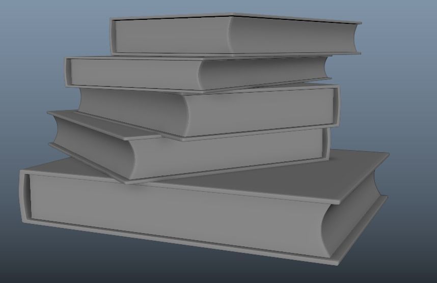 Pile Of Books Free low-poly 3D model_2