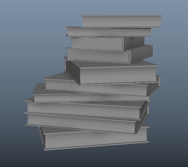 Pile Of Books Free low-poly 3D model_4