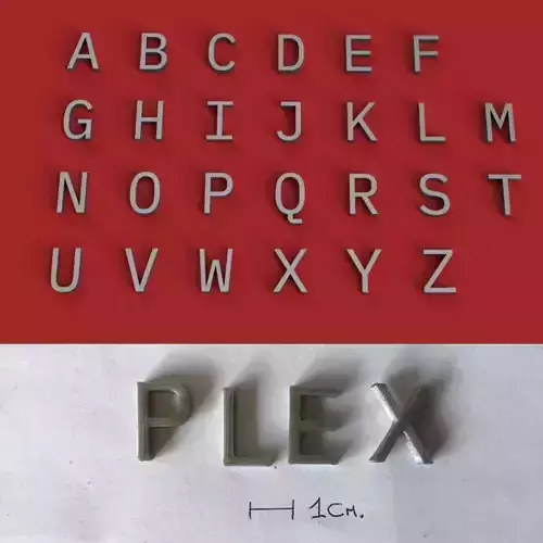 PLEX uppercase and lowercase 3D Letters STL FILE