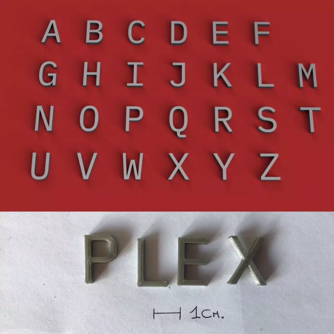 PLEX uppercase and lowercase 3D Letters STL FILE 3D print model