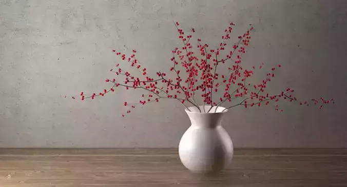 Branches With Berries In Vase