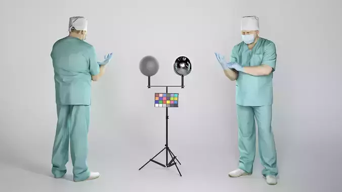 Male doctor putting on gloves 285 Low-poly 3D model