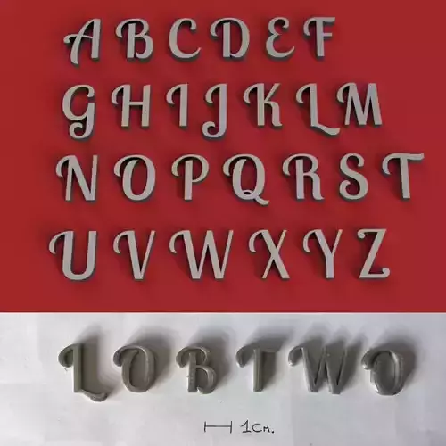 LOBTWO uppercase and lowercase 3D Letters STL FILE