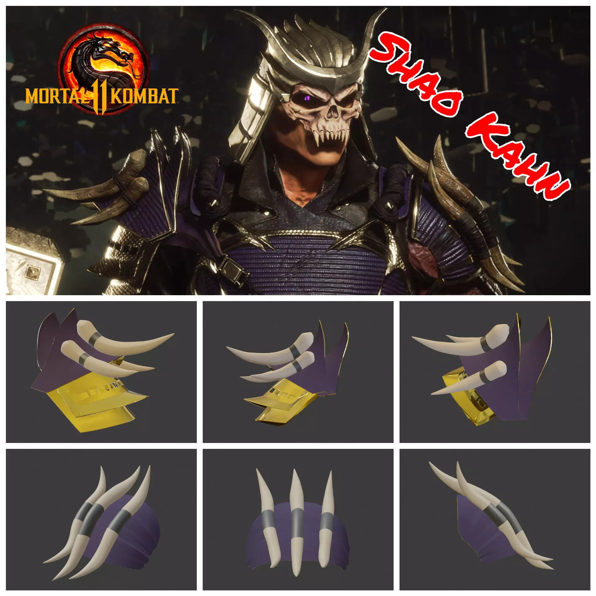 Shao Kahn shoulders from Mortal Kombat 11 3D print model