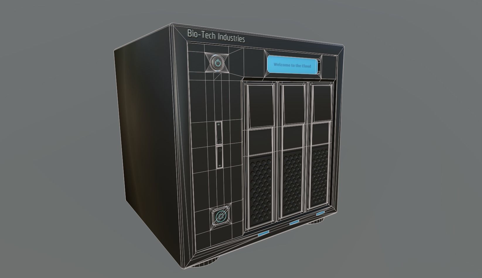 Server Rack Low-poly 3D model_8