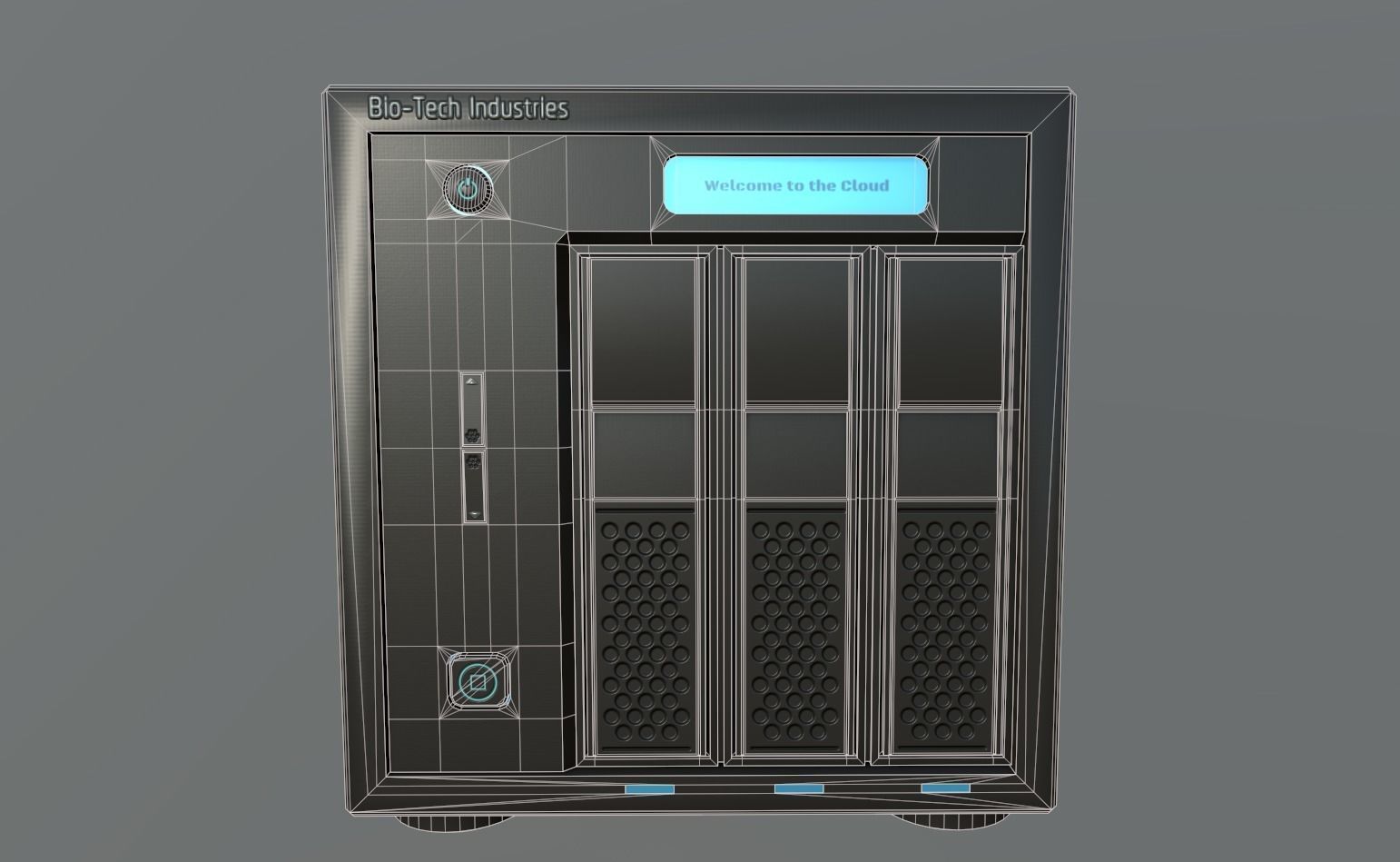 Server Rack Low-poly 3D model_2