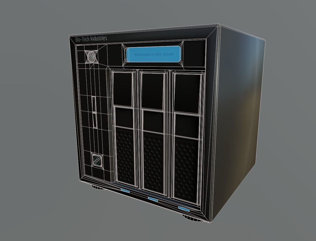 Server Rack Low-poly 3D model_11