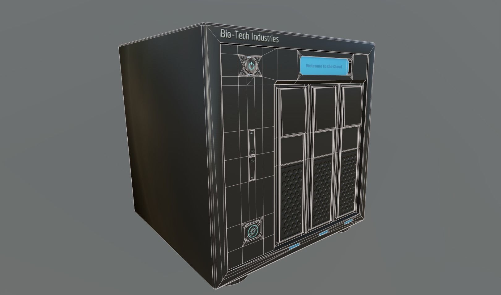 Server Rack Low-poly 3D model_4