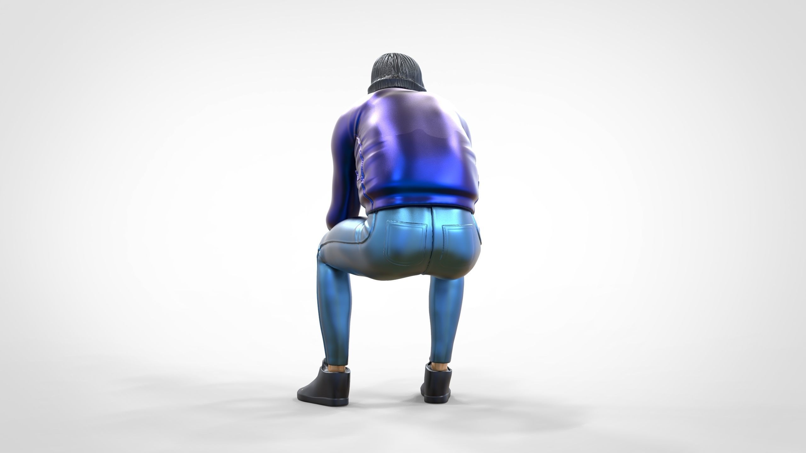 N3 Sitting man waiting 3D print model_7