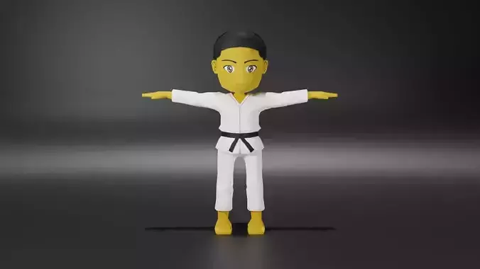 Low poly Karate Character sets ready for mobile game