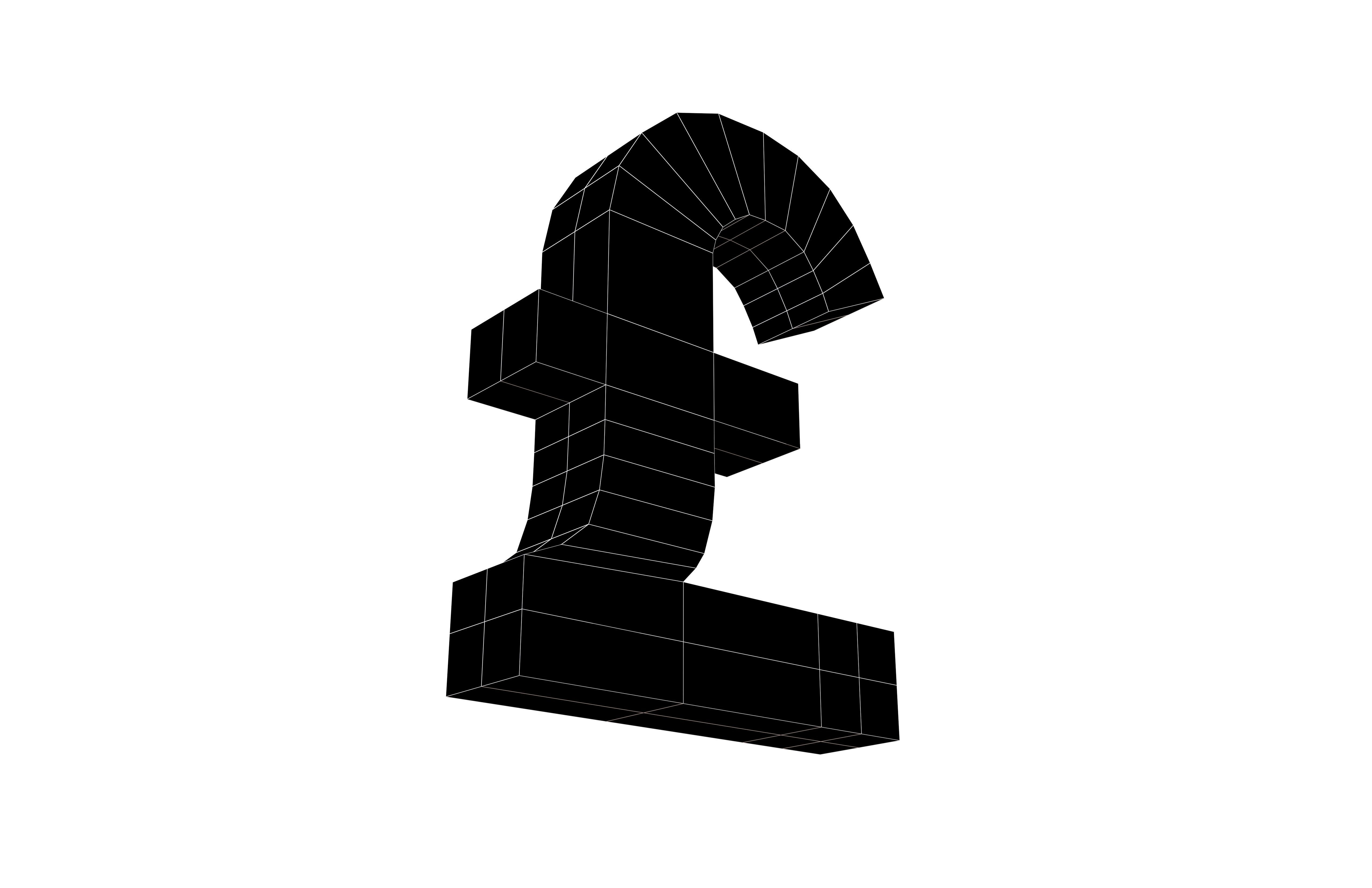 Pound Symbol v1 001 Low-poly 3D model_7