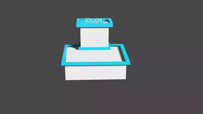 Police station Low-poly 3D model