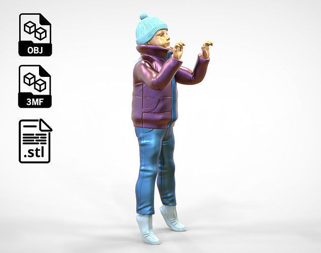 N1 kid Standing trying to watch 3D print model