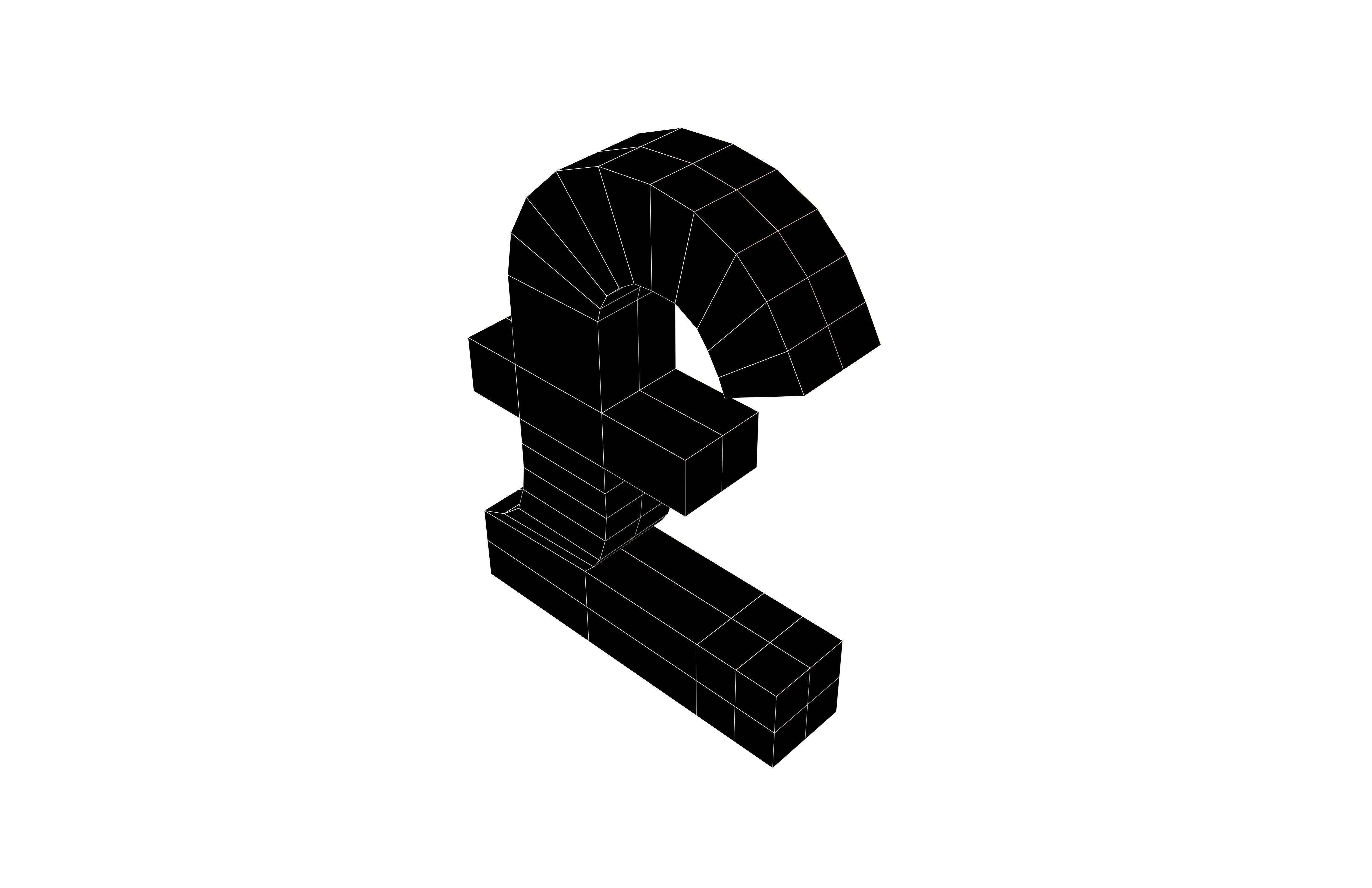 Pound Symbol v2 003 Low-poly 3D model_6