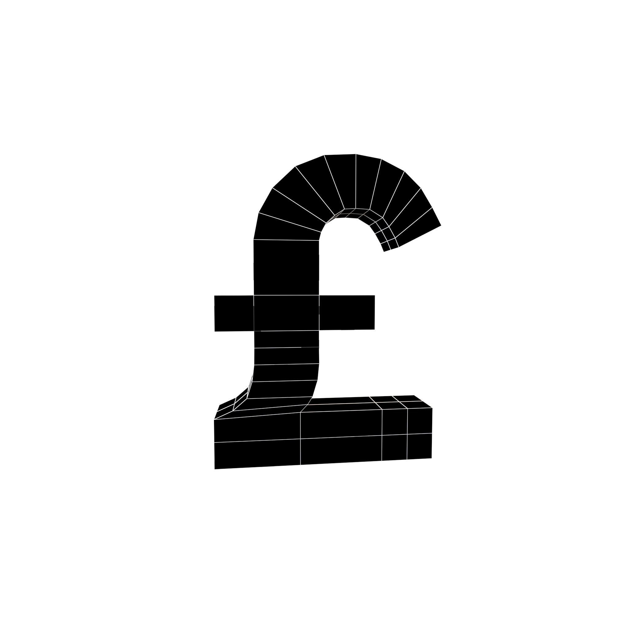 Pound Symbol v2 004 Low-poly 3D model_4