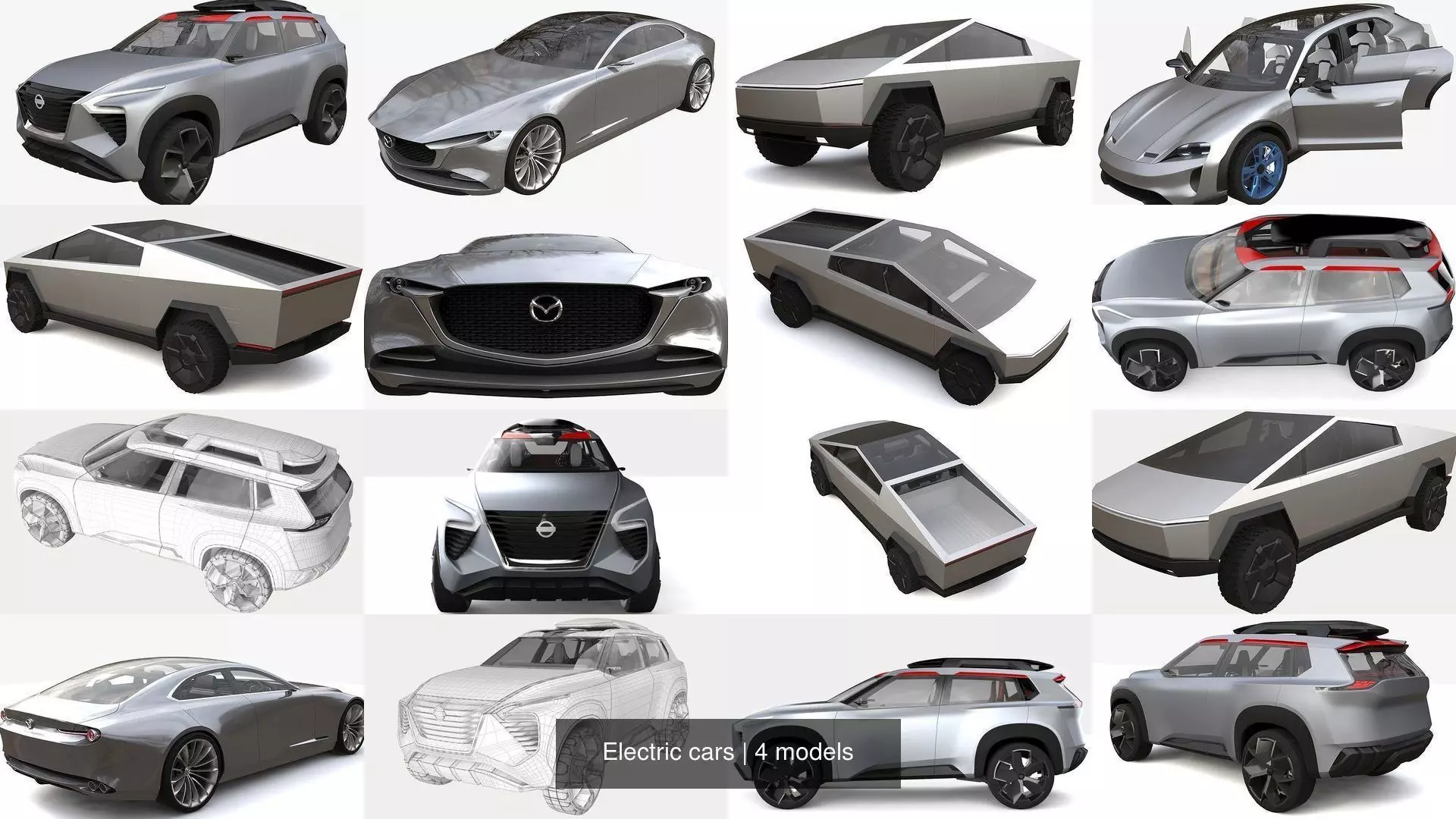 Electric cars 3D Model Collection_0