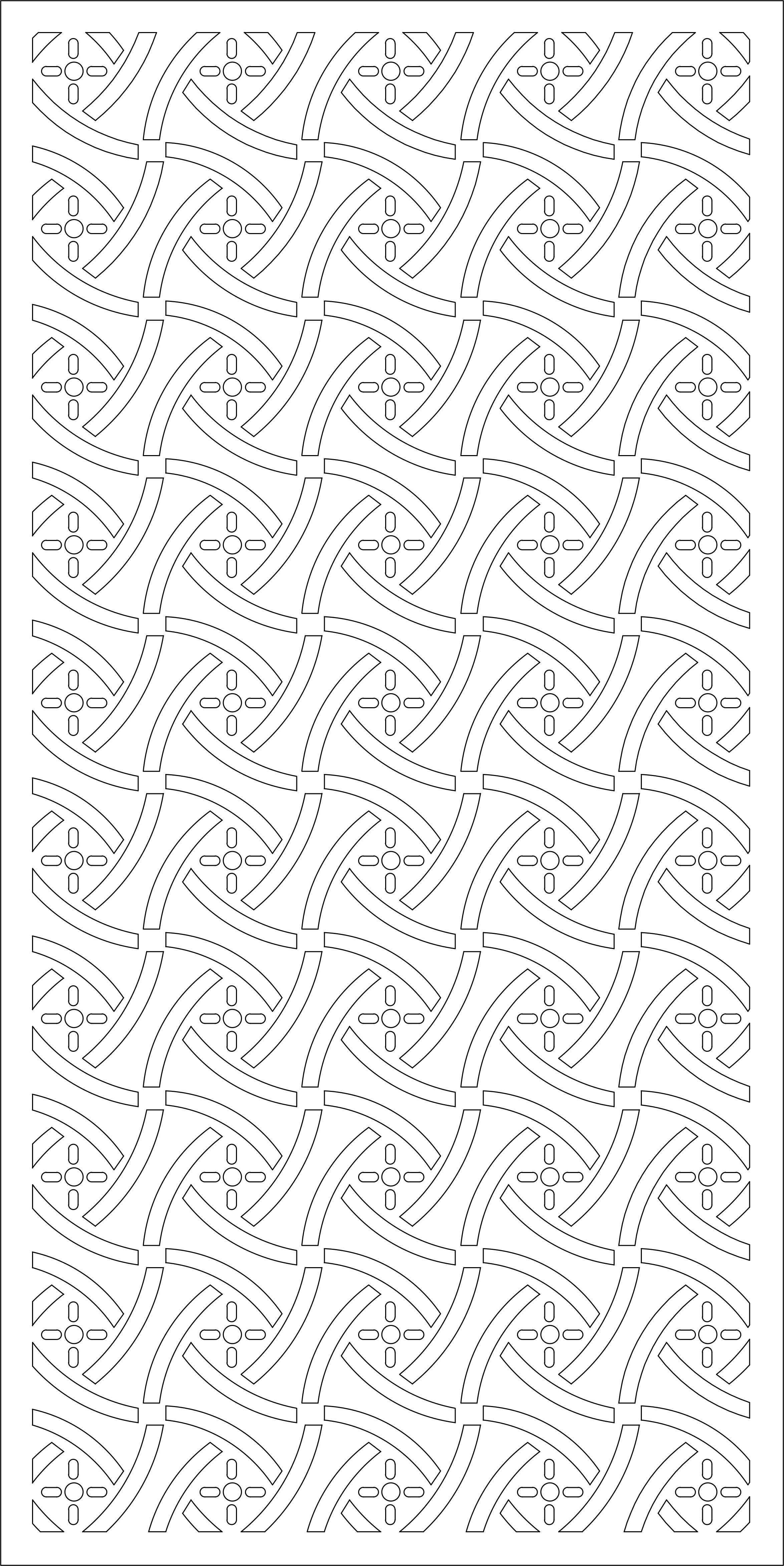 Partition wooden panel with pattern 3D model_4